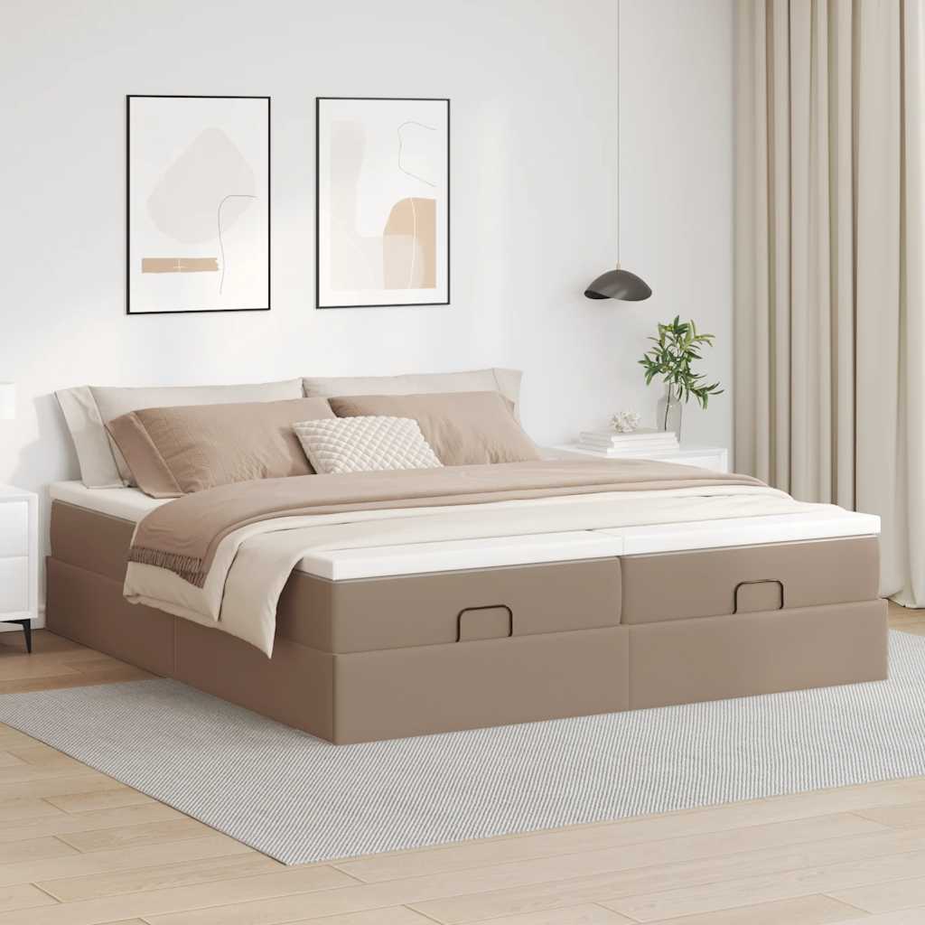 osmannisk sengeramme med madrasser 180x200cm kunstlæder