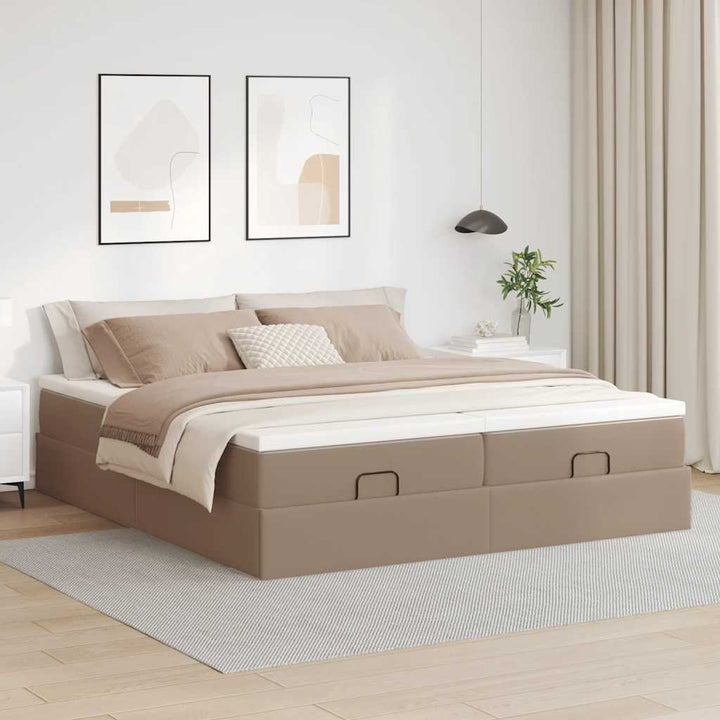 osmannisk sengeramme med madrasser 180x200cm kunstlæder