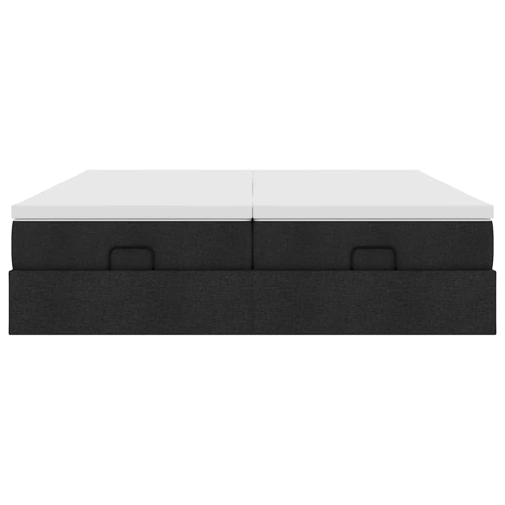 osmannisk sengeramme med madrasser 160x200 cm stof sort