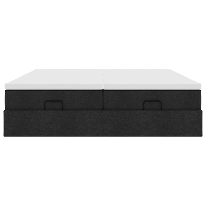 osmannisk sengeramme med madrasser 160x200 cm stof sort