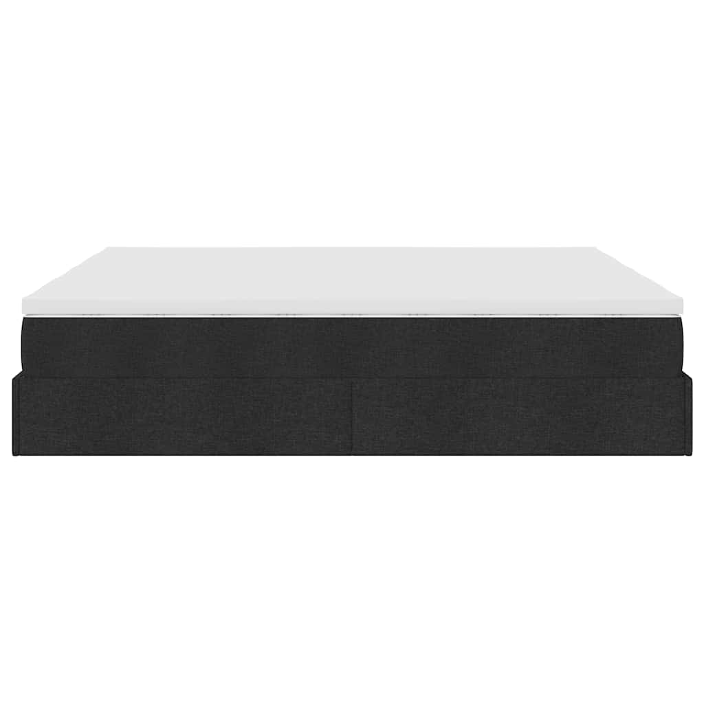 osmannisk sengeramme med madrasser 160x200 cm stof sort