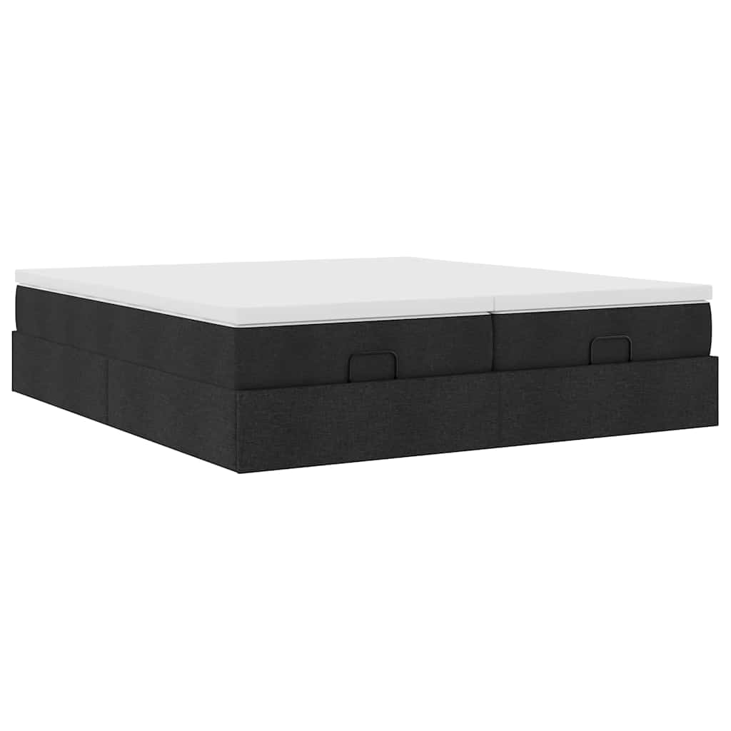osmannisk sengeramme med madrasser 160x200 cm stof sort