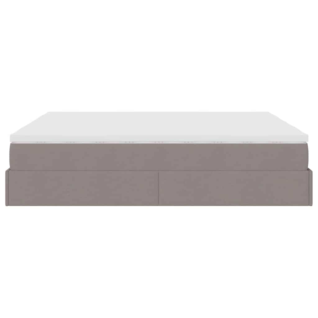 osmannisk sengeramme med madrasser 160x200 cm stof gråbrun