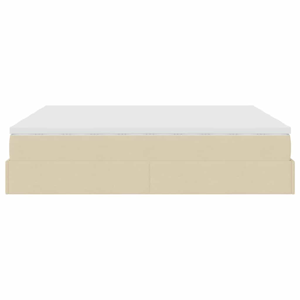 osmannisk sengeramme med madrasser 160x200 cm stof cremefarvet