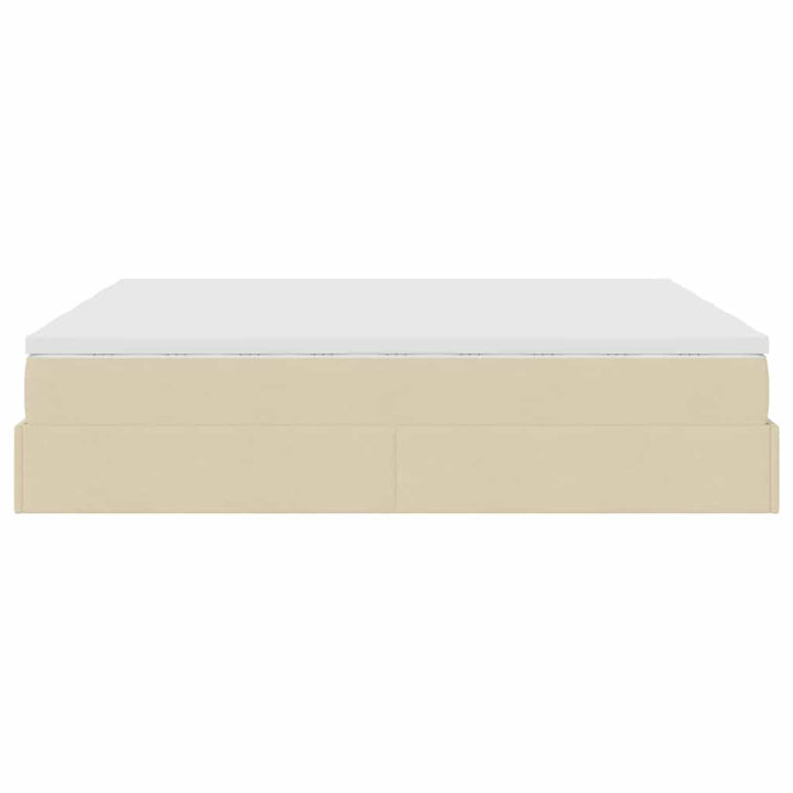 osmannisk sengeramme med madrasser 160x200 cm stof cremefarvet