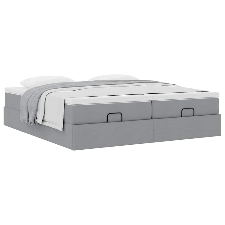 osmannisk sengeramme med madrasser 180x200 cm stof lysegrå