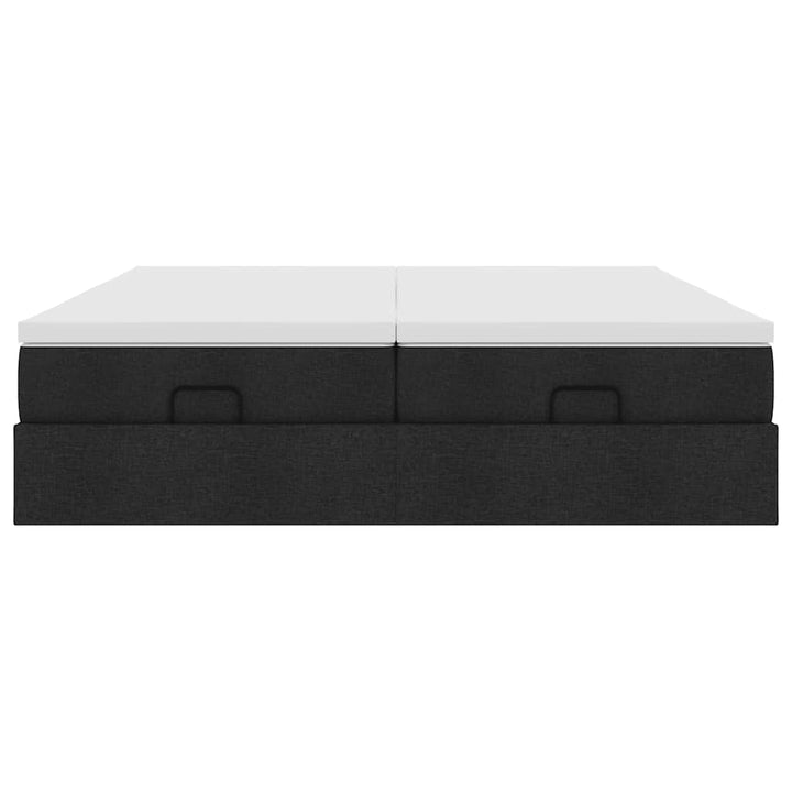 osmannisk sengeramme med madrasser 180x200 cm stof sort