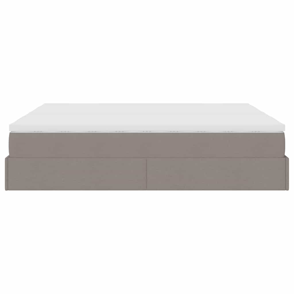 osmannisk sengeramme med madrasser 180x200 cm stof gråbrun