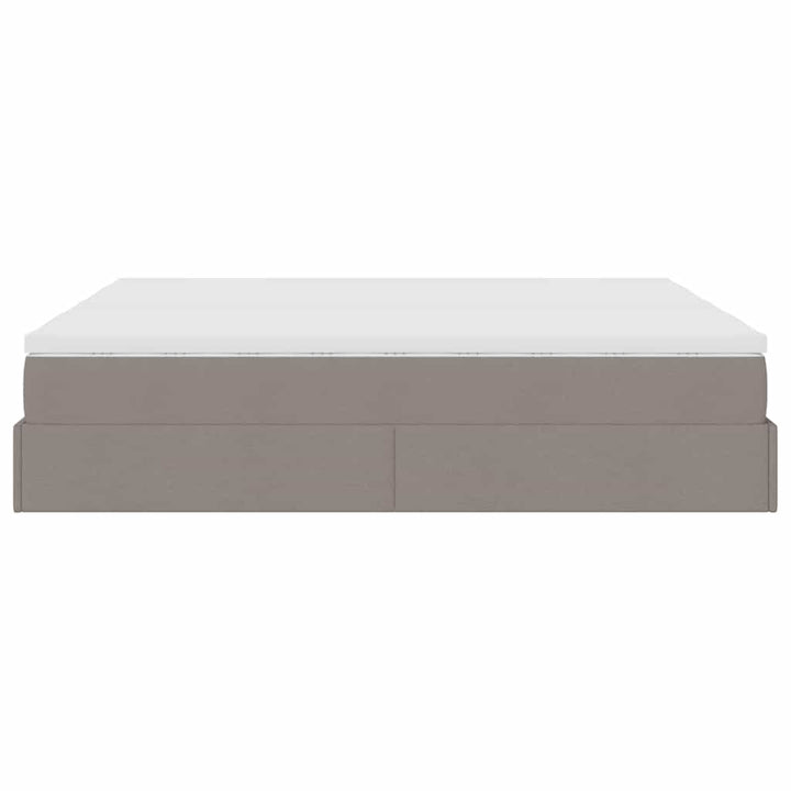 osmannisk sengeramme med madrasser 180x200 cm stof gråbrun