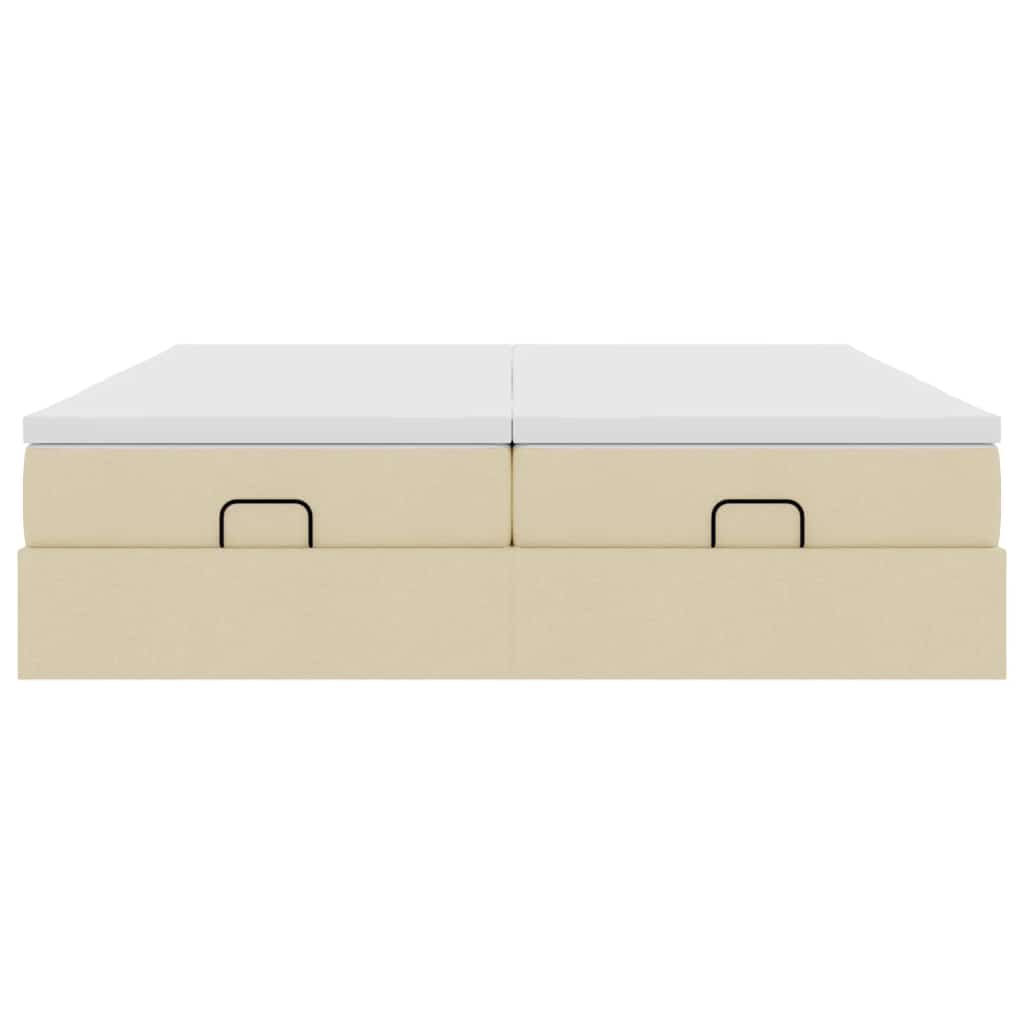 osmannisk sengeramme med madrasser 180x200 cm stof cremefarvet