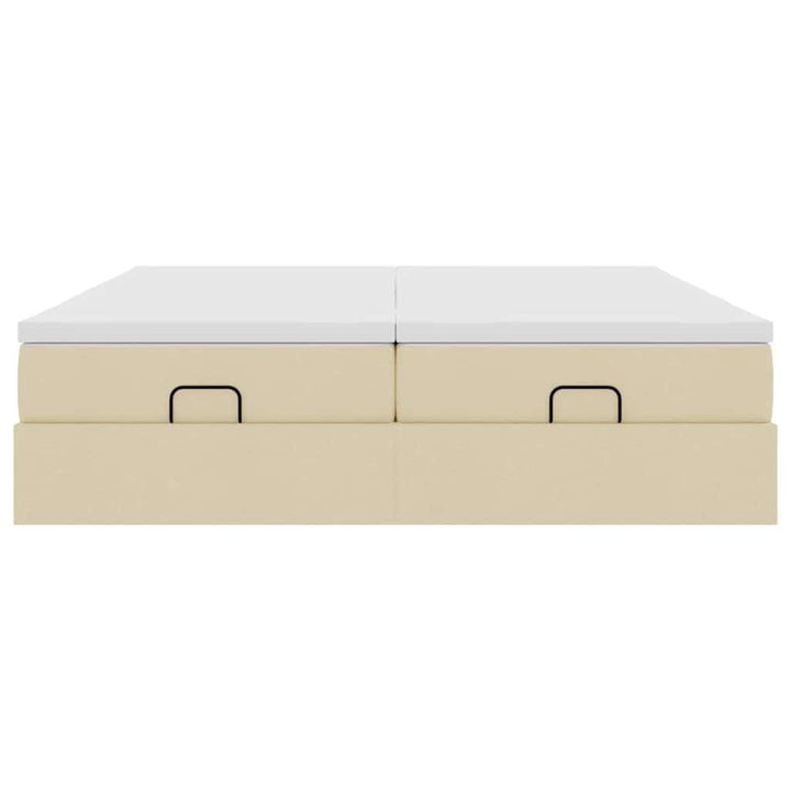osmannisk sengeramme med madrasser 180x200 cm stof cremefarvet
