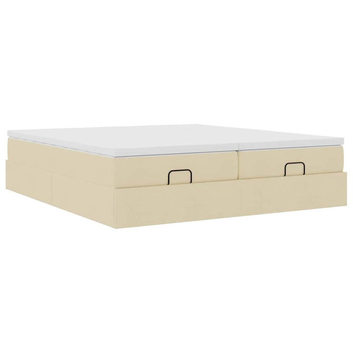 osmannisk sengeramme med madrasser 180x200 cm stof cremefarvet