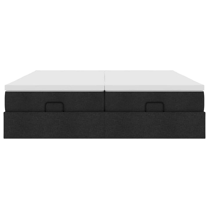 osmannisk sengeramme med madrasser 200x200 cm stof sort