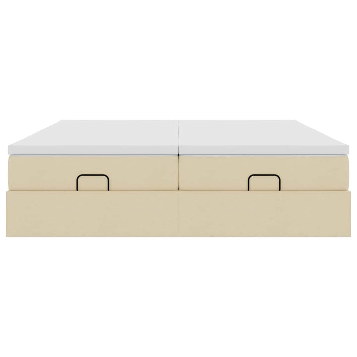 osmannisk sengeramme med madrasser 200x200 cm stof cremefarvet