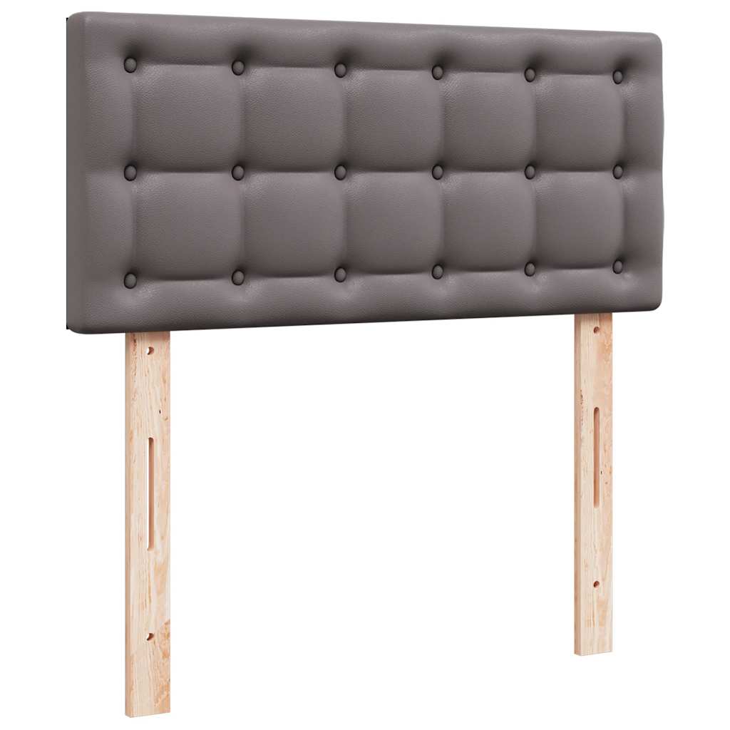 osmannisk seng med madras 80x200 cm kunstlæder grå