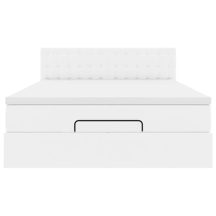 osmannisk sengeramme med madras 140x190 cm kunstlæder hvid