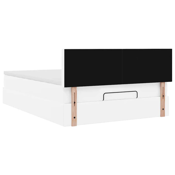 osmannisk sengeramme med madras 140x190 cm kunstlæder hvid