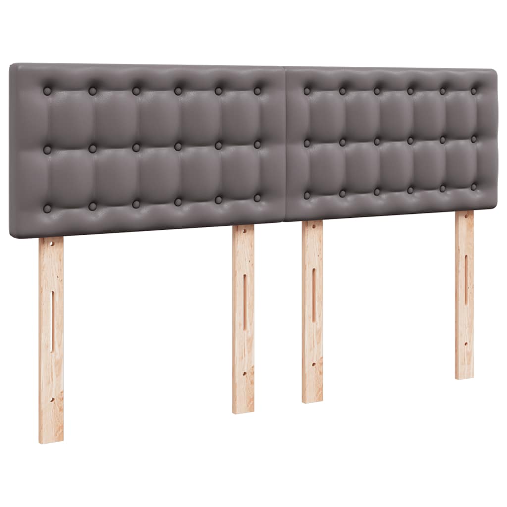 osmannisk sengeramme med madras 140x190 cm kunstlæder grå