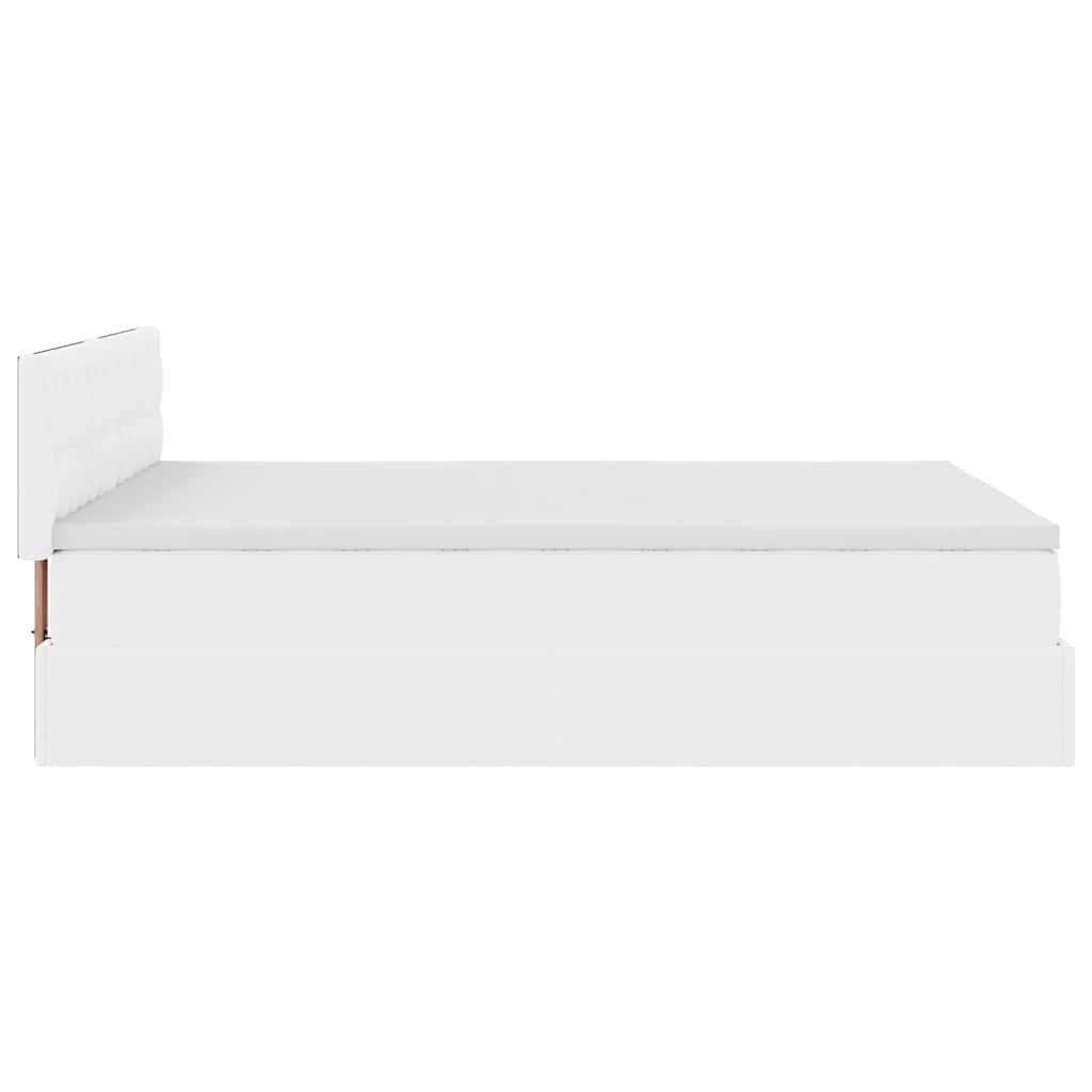 osmannisk sengeramme med madras 140x200 cm kunstlæder hvid