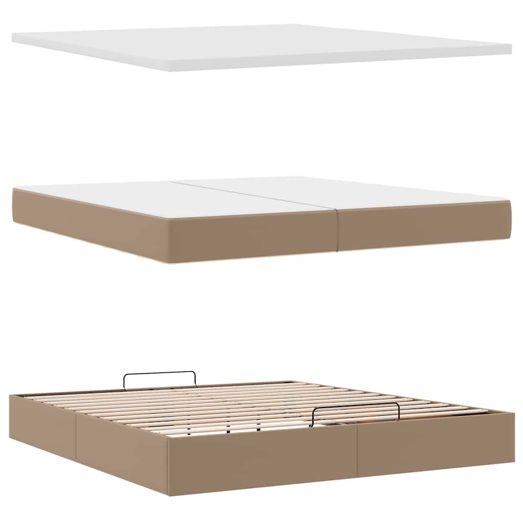 osmannisk sengeramme med madrasser 200x200cm kunstlæder