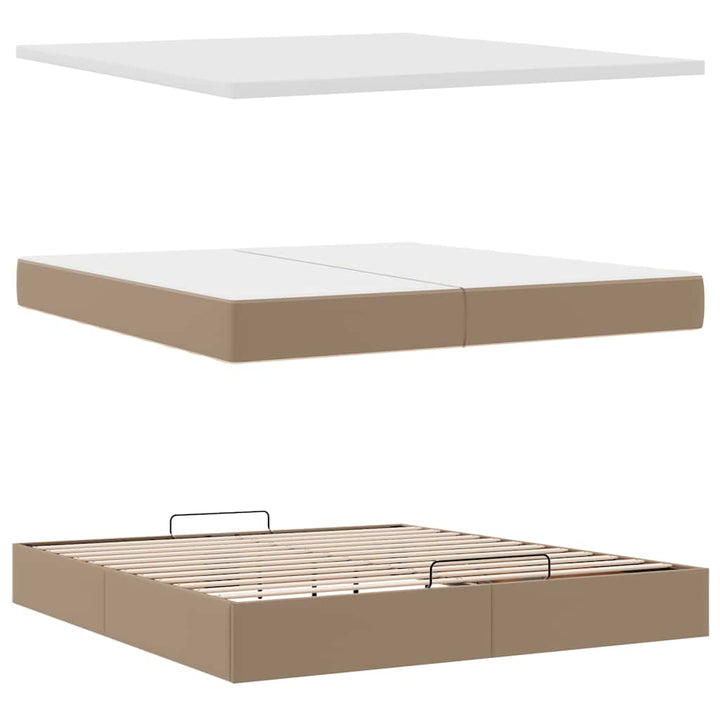 osmannisk sengeramme med madrasser 200x200cm kunstlæder