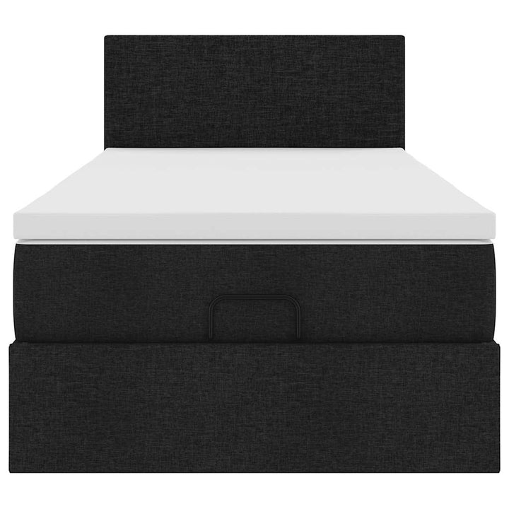 osmannisk sengeramme med madras 80x200 cm stof sort