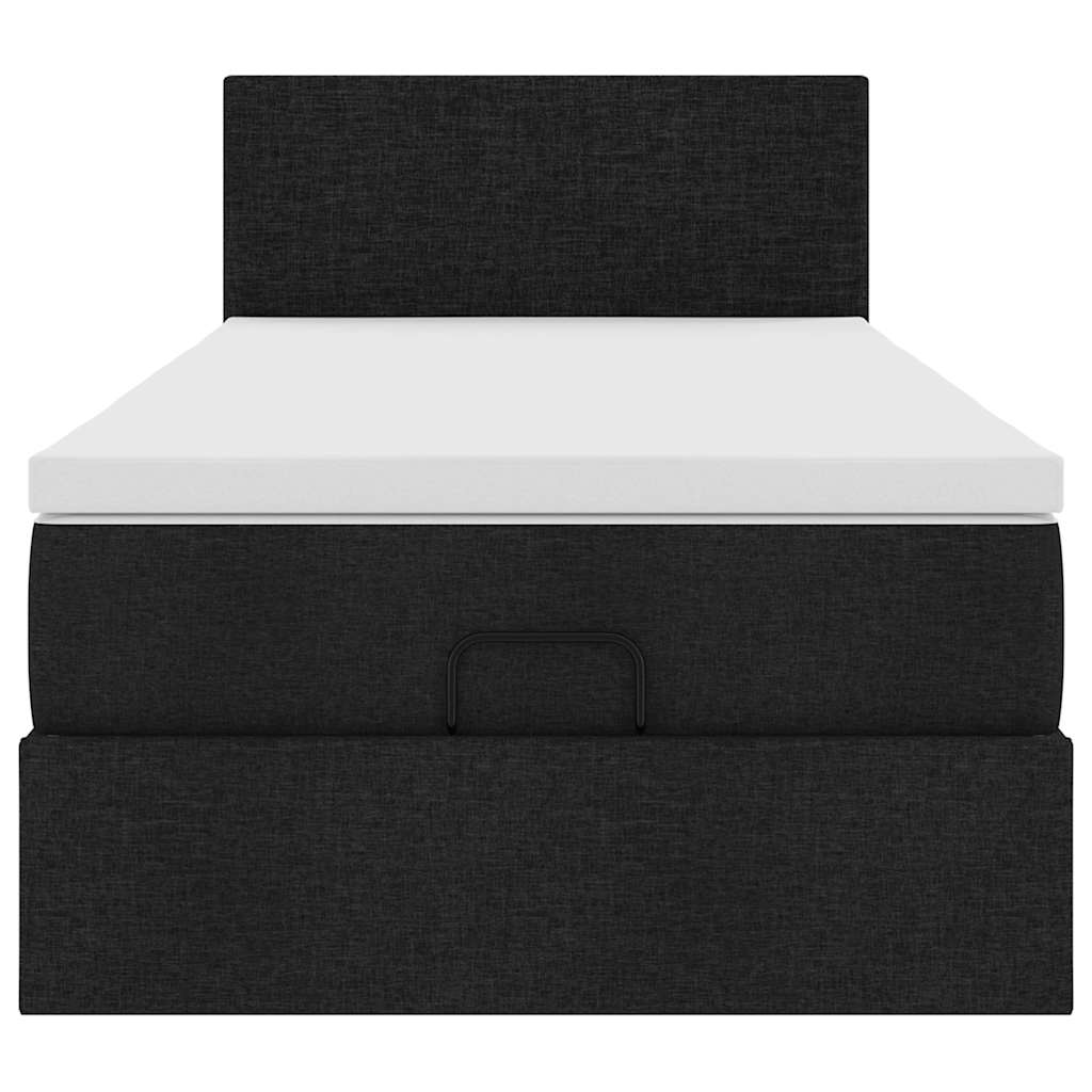 osmannisk sengeramme med madras 90x190 cm stof sort