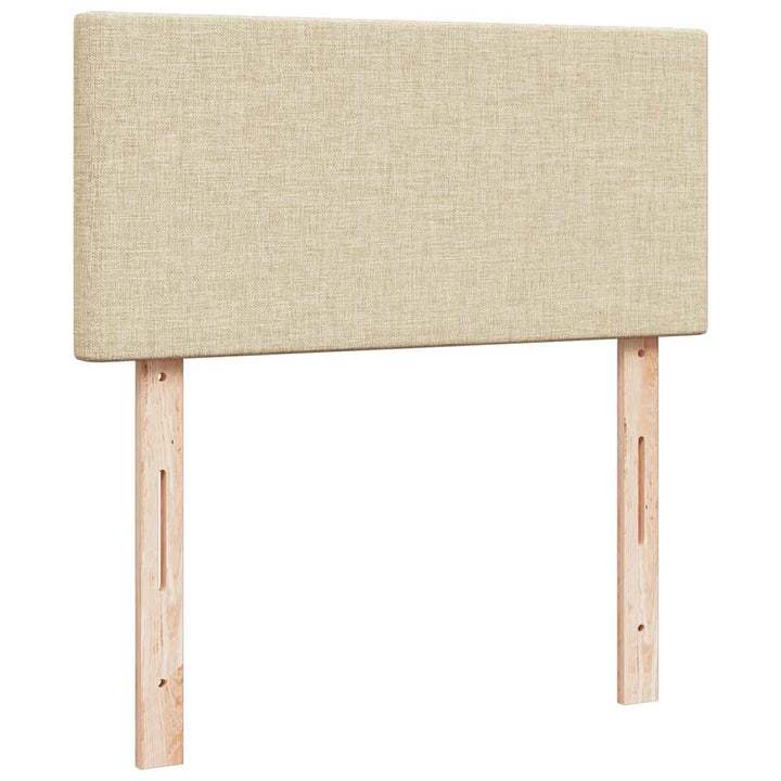 osmannisk sengeramme med madras 90x190 cm stof cremefarvet