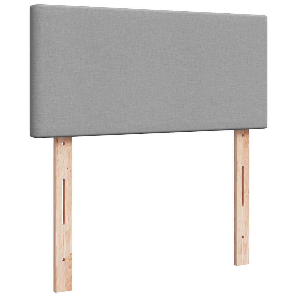ottoman seng med madras 90x200 cm stof lysegrå