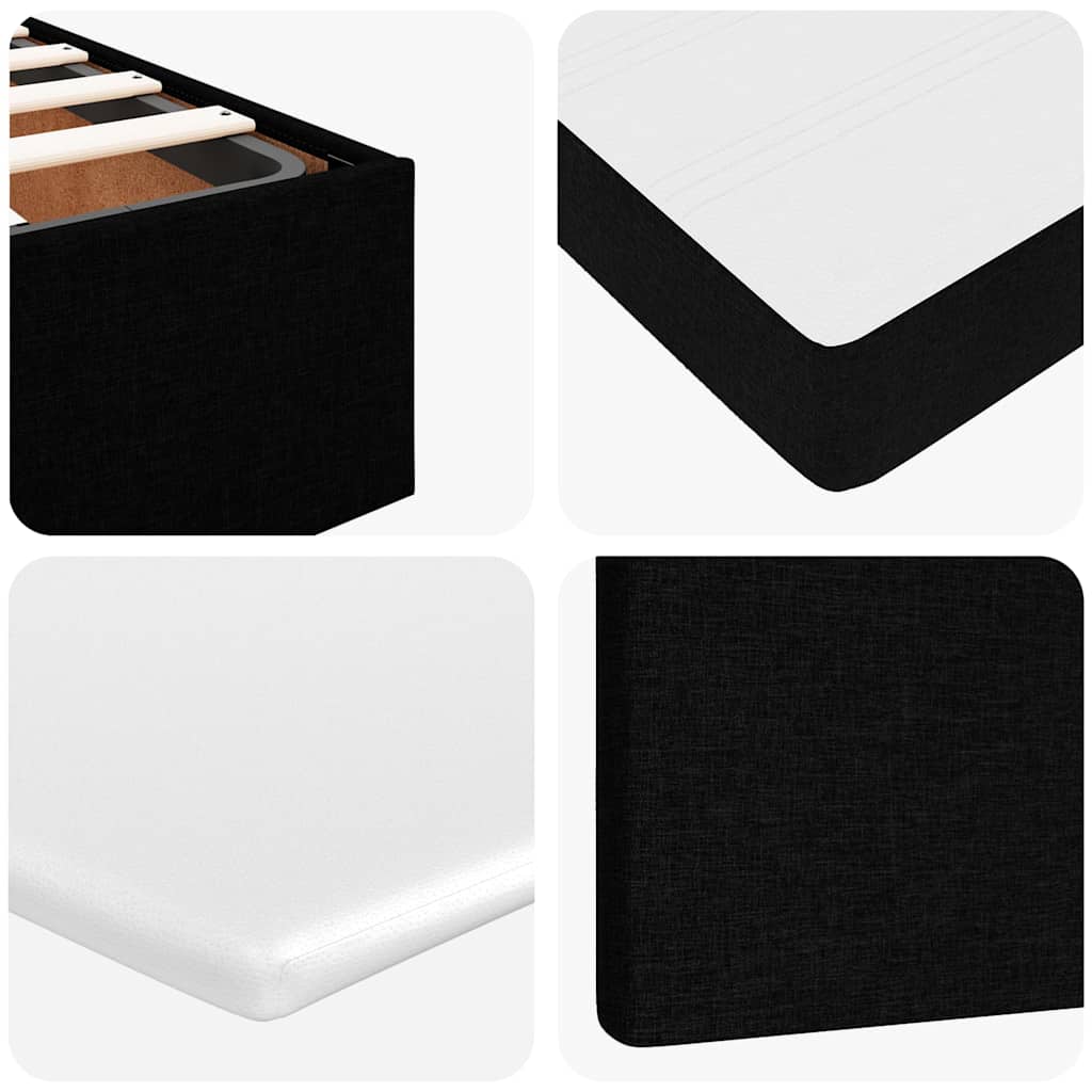 ottoman seng med madras 100x200 cm stof sort