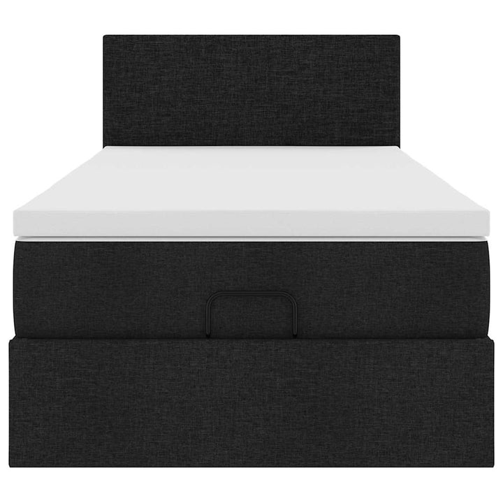 ottoman seng med madras 100x200 cm stof sort