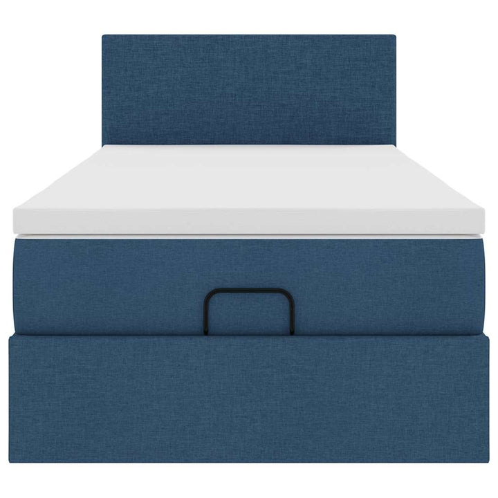 ottoman seng med madras 100x200 cm stof blå