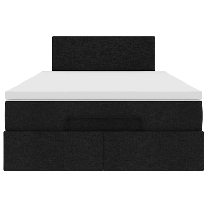 ottoman seng med madras 120x190 cm stof sort