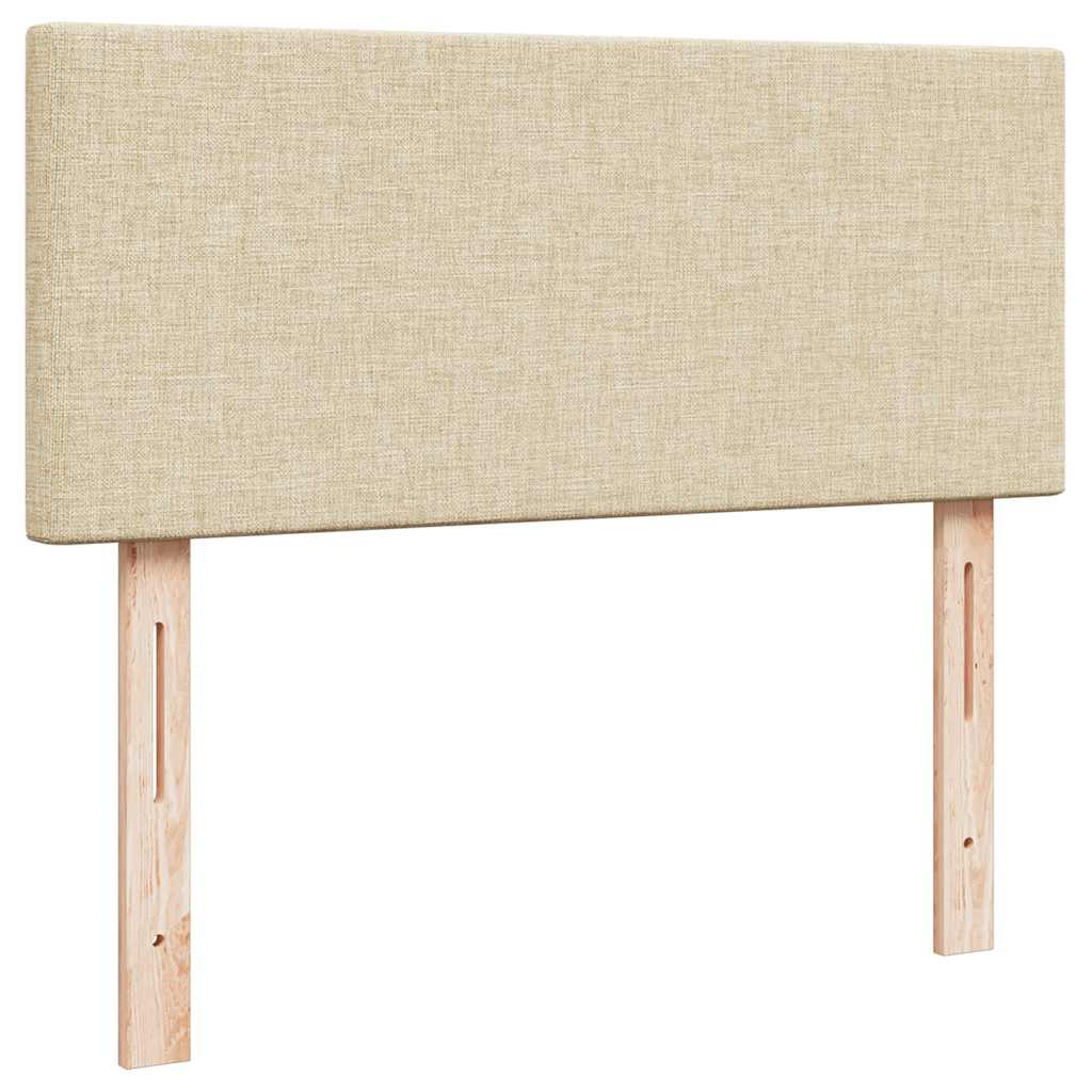 osmannisk sengeramme med madras 120x190 cm stof cremefarvet