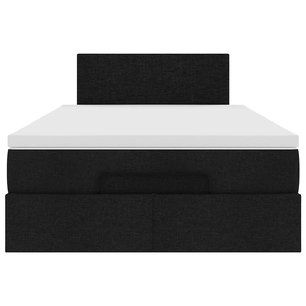 ottoman seng med madras 120x200 cm stof sort