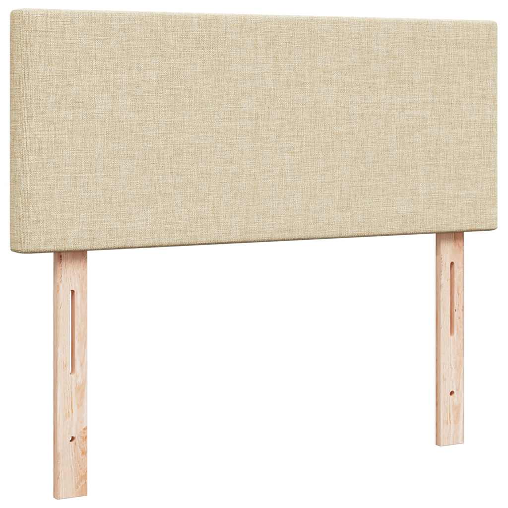 osmannisk sengeramme med madras 120x200 cm stof cremefarvet