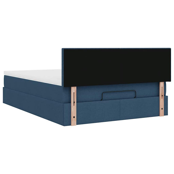 ottoman seng med madras 140x190 cm stof blå