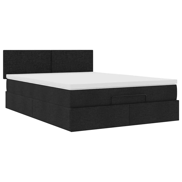 ottoman seng med madras 140x200 cm stof sort