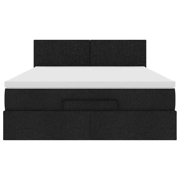 ottoman seng med madras 140x200 cm stof sort