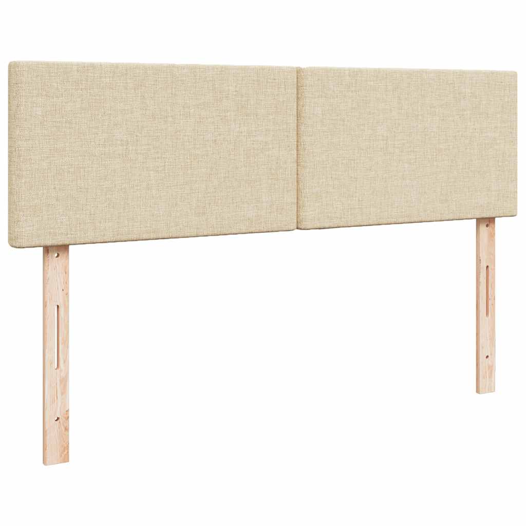 ottoman seng med madras 140x200 cm stof cremefarvet