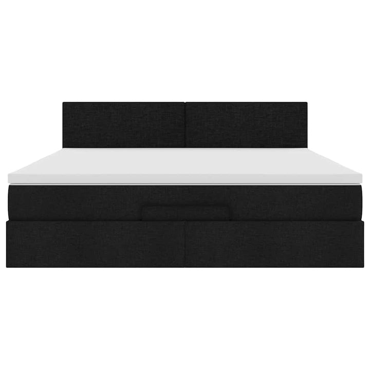 osmannisk sengeramme med madras 180x200 cm stof sort
