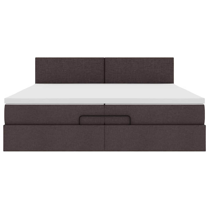 osmannisk sengeramme med madras 200x200 cm stof mørkebrun