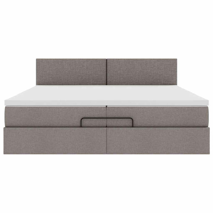 osmannisk sengeramme med madras 200x200 cm stof gråbrun