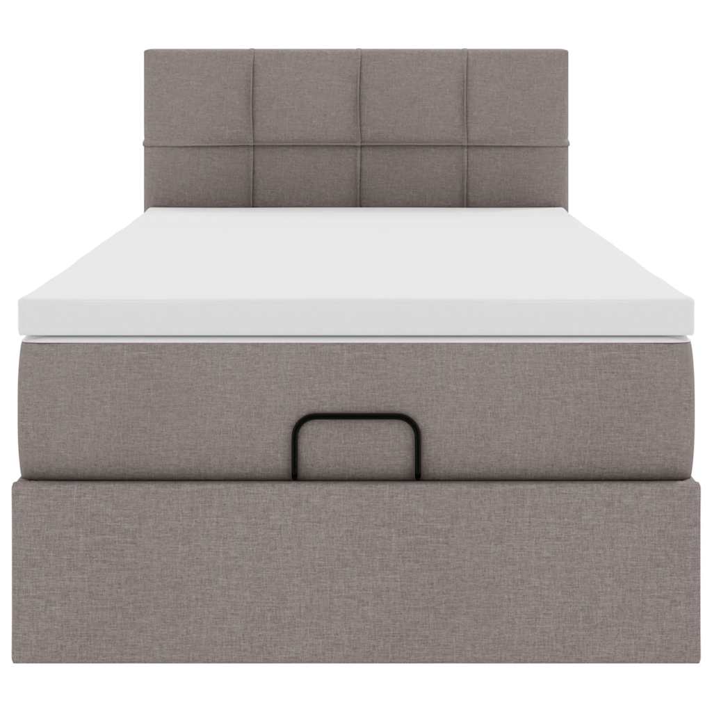 osmannisk sengeramme med madras 80x200 cm stof gråbrun