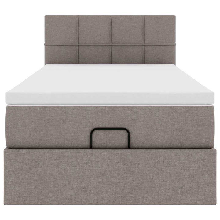 osmannisk sengeramme med madras 80x200 cm stof gråbrun