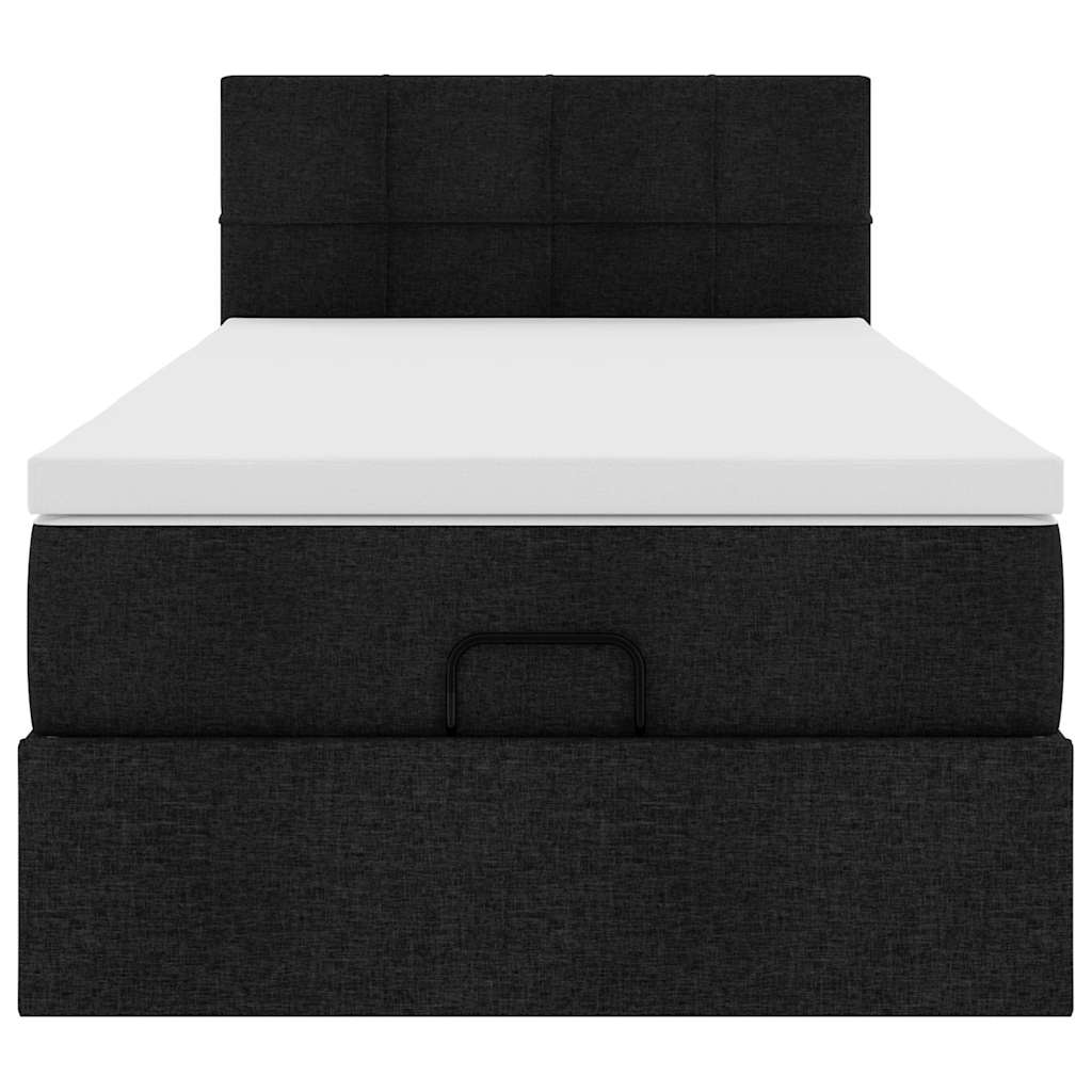 osmannisk sengeramme med madras 90x190 cm stof sort