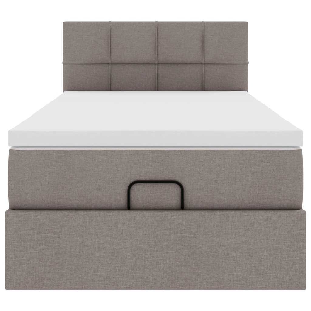 osmannisk sengeramme med madras 90x190 cm stof gråbrun