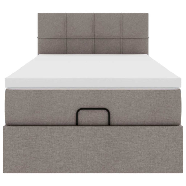 osmannisk sengeramme med madras 90x190 cm stof gråbrun