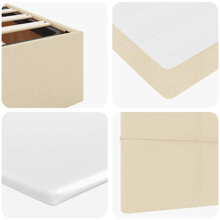 ottoman seng med madras 90x200 cm stof cremefarvet