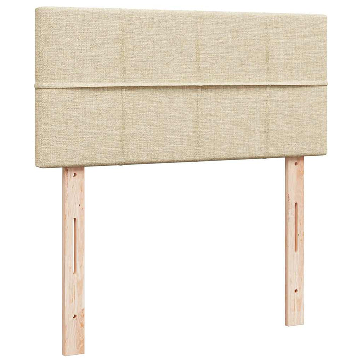 ottoman seng med madras 90x200 cm stof cremefarvet